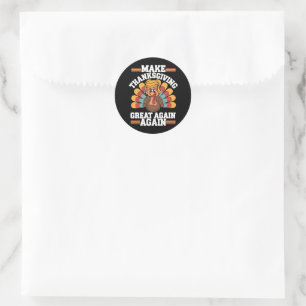 Make Thanksgiving Great Again Trump Turkey 2024 Classic Round Sticker