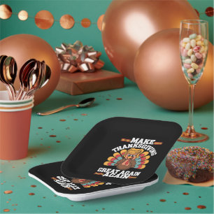 Make Thanksgiving Great Again Trump Turkey 2024 Paper Plate