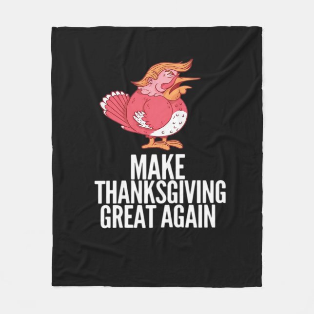 Make Thanksgiving Great Again Trumpkin – Basic Pum Fleece Blanket (Front)