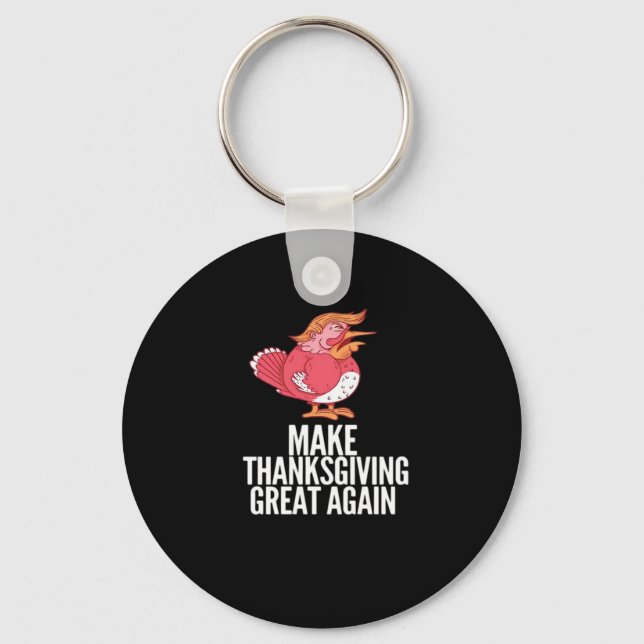 Make Thanksgiving Great Again Trumpkin – Basic Pum Key Ring (Front)