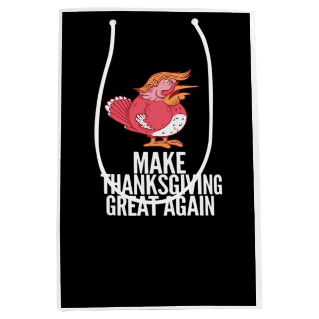 Make Thanksgiving Great Again Trumpkin – Basic Pum Medium Gift Bag (Front)