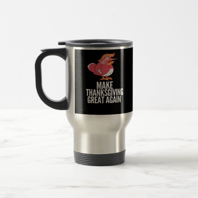 Make Thanksgiving Great Again Trumpkin – Basic Pum Travel Mug (Left)