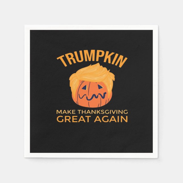 Make Thanksgiving Great Again Trumpkin Boxy Napkin (Front)