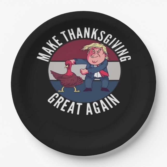 Make Thanksgiving Great Again Trumpkin – Classic P Paper Plate (Front)
