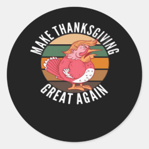 Make Thanksgiving Great Again Trumpkin – Hallowee Classic Round Sticker