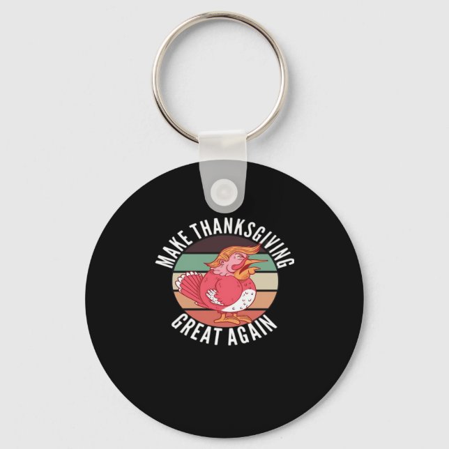 Make Thanksgiving Great Again Trumpkin – Political Key Ring (Front)