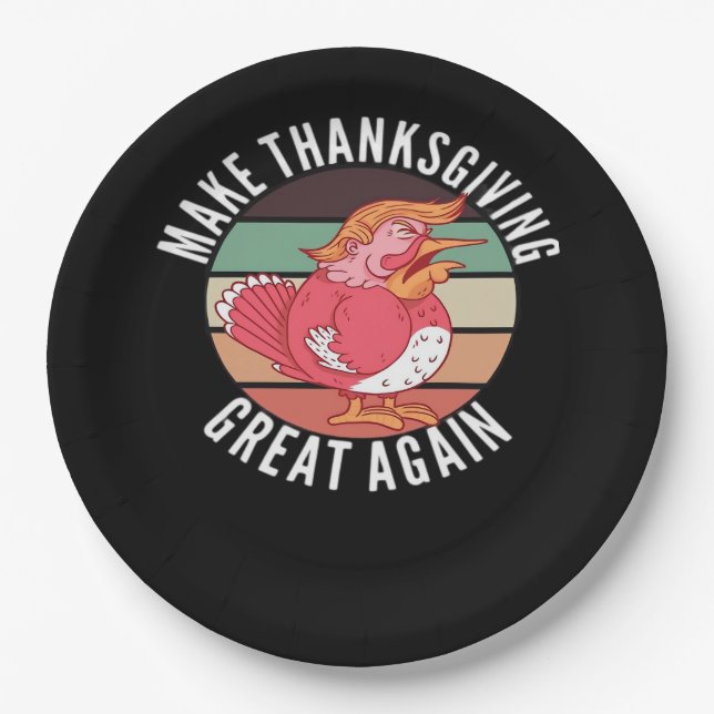 Make Thanksgiving Great Again Trumpkin – Political Paper Plate (Front)