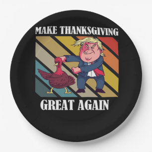 Make Thanksgiving Great Again Trumpkin – Sloth & S Paper Plate