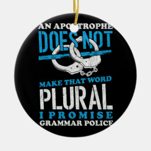 Make That Word Plural Grammar Police English Teach Ceramic Tree Decoration
