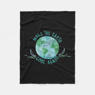 Make The Earth Cool Again - Watercolor Environment Fleece Blanket