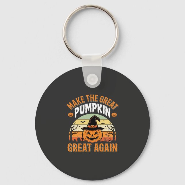 Make The Pumpkin Great Again Halloween Design_1 Key Ring (Front)