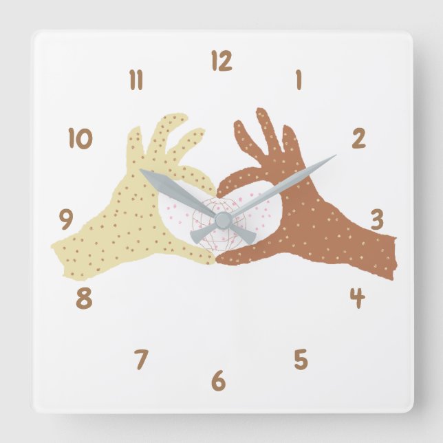 Make The World A Better Place Square Wall Clock (Front)
