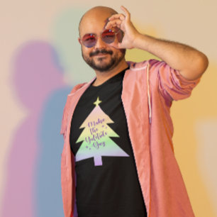 Make the Yuletide Gay Pastel Rainbow T-Shirt