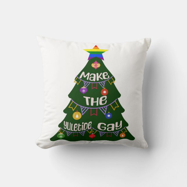 Make the Yuletide Gay Pride Cushion (Front)