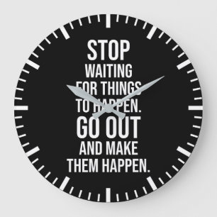Make Things Happen - Gym, Hustle, Success, Inspire Large Clock