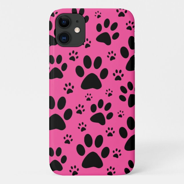 Make this in any colour! Pink paw print Case-Mate iPhone Case (Back)