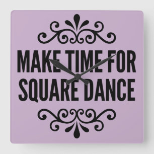 Make time for (black print) square wall clock