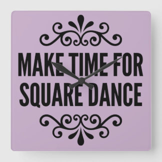 Make time for (black print) square wall clock