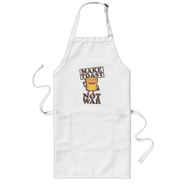 Make Toast Not War Long Apron (Front)