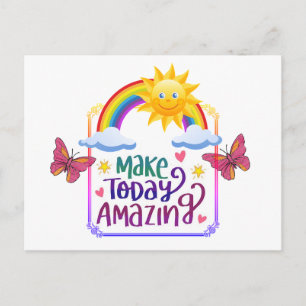 "Make Today Amazing" Customise Image and Colours Postcard