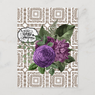 Make Today Amazing Floral Designer Postcard