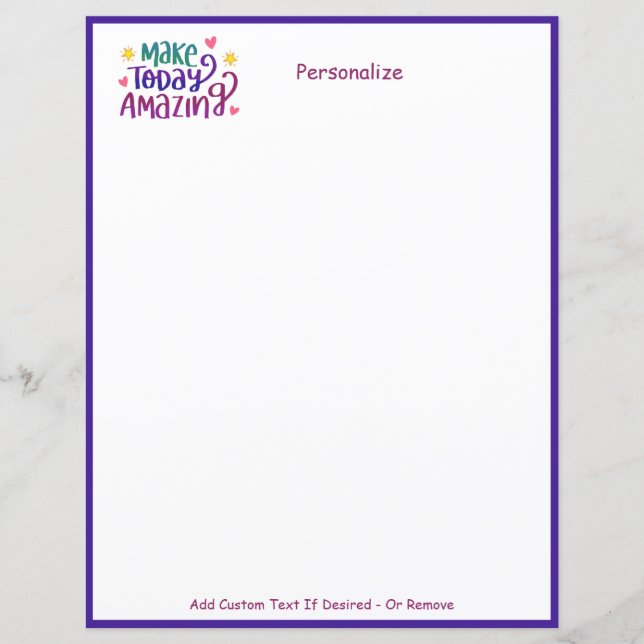 Make Today Amazing Inspirational Quote Personalise (Front)