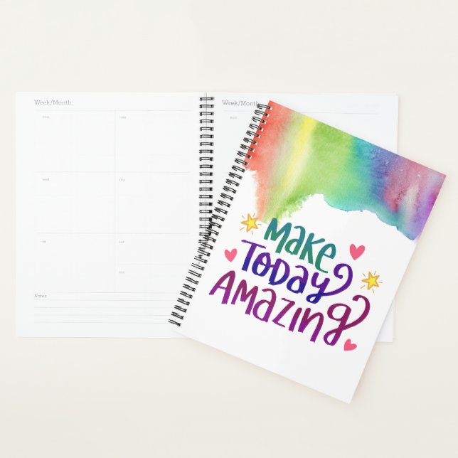 Make Today Amazing Motivational Quote Watercolor Planner (Display)