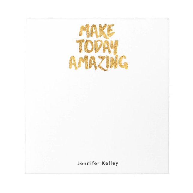 Make Today Amazing Personalised Notepad (Front)