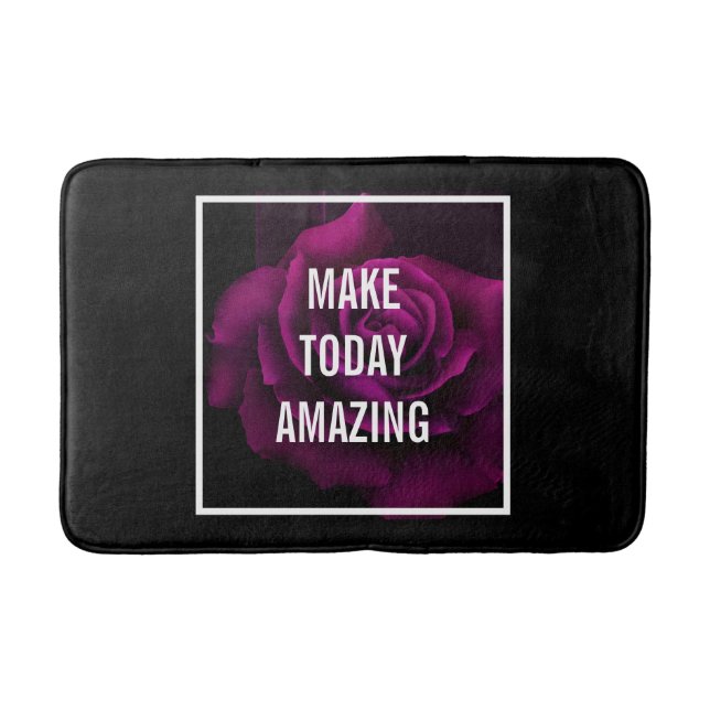 Make today Amazing Purple Rose Inspirational Bath Mat (Front)