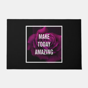 Make today Amazing Purple Rose Inspirational Doormat