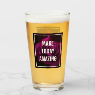 Make today Amazing Purple Rose Inspirational Glass