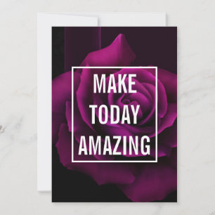 Make today Amazing Purple Rose Inspirational Holiday Card