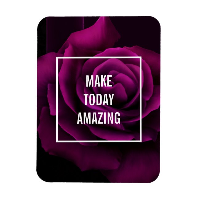 Make today Amazing Purple Rose Inspirational Magnet (Vertical)