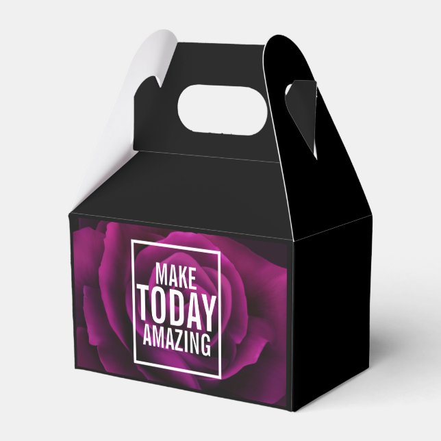 Make Today Amazing Text - Purple Rose Photo Favour Box (Front Side)