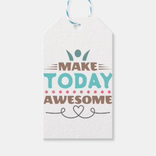 Make Today Awesome Retro Typography Gift Tags
