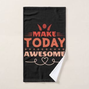 Make Today Awesome Retro Typography Hand Towel