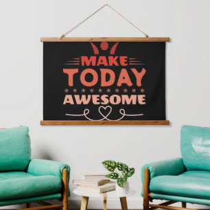 Make Today Awesome Retro Typography Hanging Tapestry