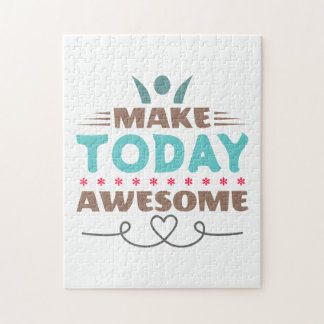 Make Today Awesome Retro Typography Jigsaw Puzzle