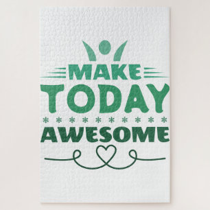 Make Today Awesome Retro Typography Jigsaw Puzzle
