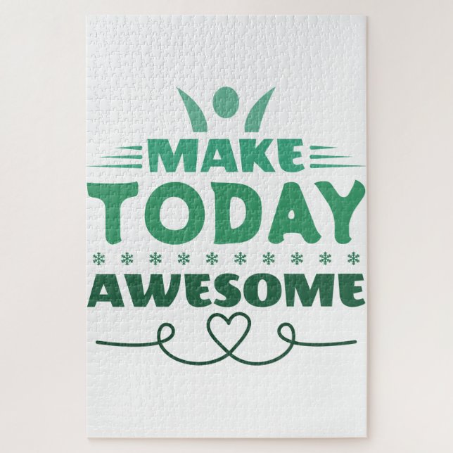 Make Today Awesome Retro Typography Jigsaw Puzzle (Vertical)