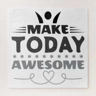 Make Today Awesome Retro Typography Jigsaw Puzzle