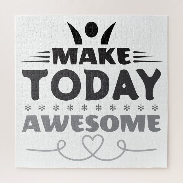 Make Today Awesome Retro Typography Jigsaw Puzzle (Vertical)
