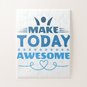 Make Today Awesome Retro Typography Jigsaw Puzzle
