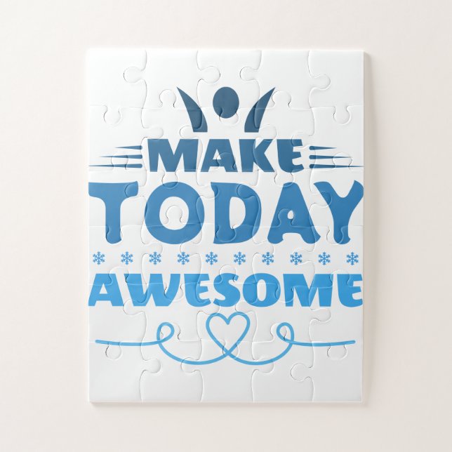 Make Today Awesome Retro Typography Jigsaw Puzzle (Vertical)