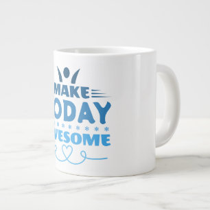 Make Today Awesome Retro Typography Large Coffee Mug