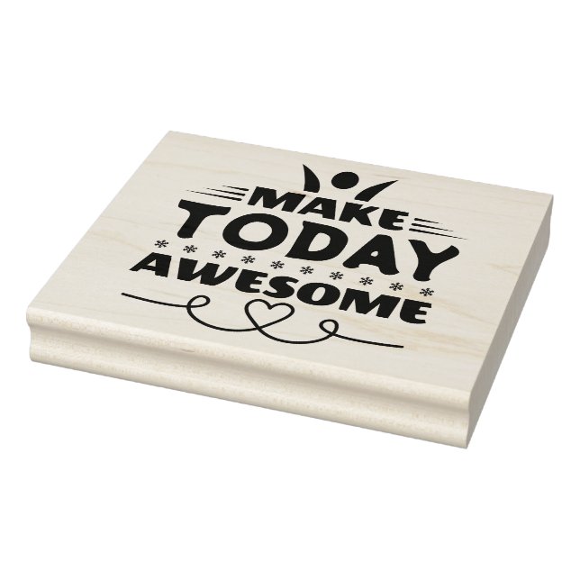 Make Today Awesome Retro Typography Rubber Stamp (Stamp)