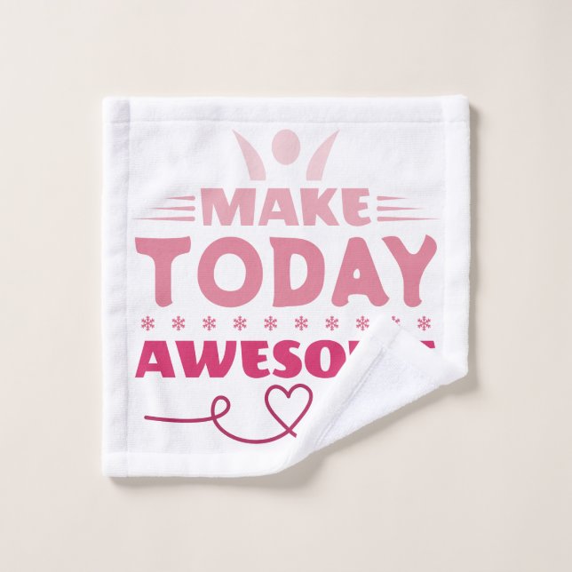 Make Today Awesome Retro Typography Wash Cloth (Wash Cloth)