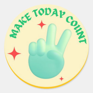 Make Today Count – Retro Peace Hand Sticker