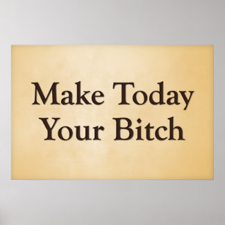 Make today your bitch poster