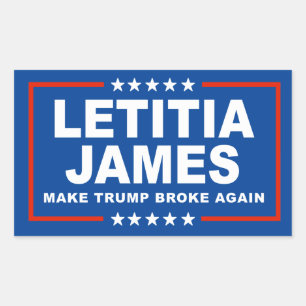 Make Trump Broke Again - Letitia James Rectangular Sticker